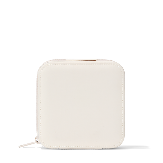 Dagne Dover Large Frankie Jewelry Case in white.