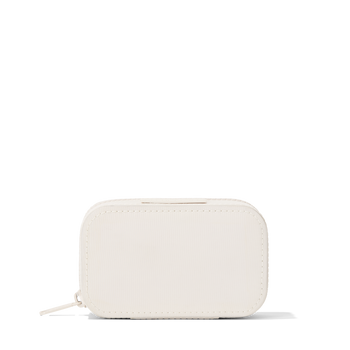 Dagne Dover Small Frankie Jewelry Case in white.