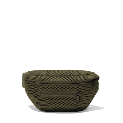 Dagne Dover Ace Fanny Pack in air mesh in dark green .