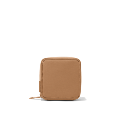 Dagne Dover small Arlo Tech Organizer in camel brown.