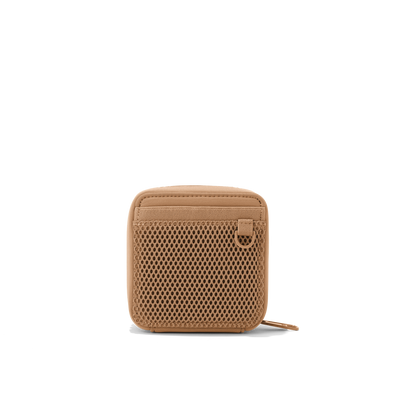 Dagne Dover small Arlo Tech Organizer in camel brown seen from the back.