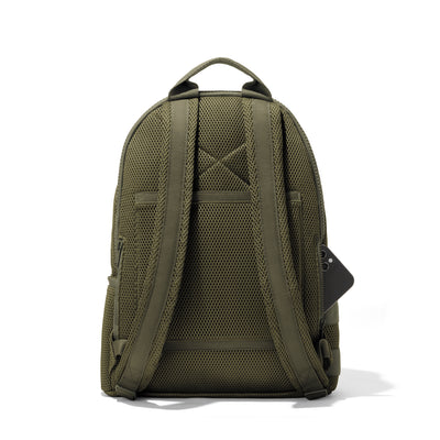 Dagne Dover large Dakota airmesh Backpack in dark green seen from the back.