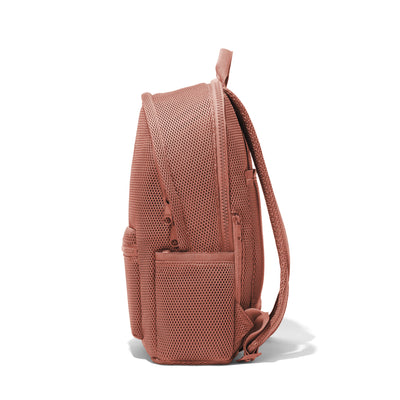 Dagne Dover large Dakota airmesh Backpack in pink seen from the side.