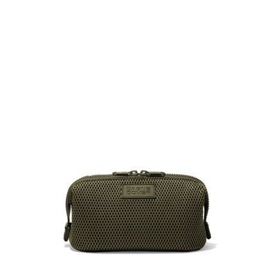 Dagne Dover Small Hunter Toiletry Bag in dark green air mesh.