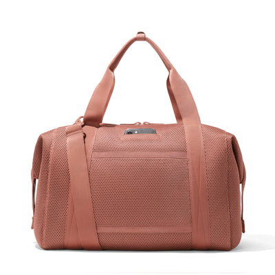 Extra Large Landon Carryall in warm dust pink air mesh, displaying an exterior phone pocket