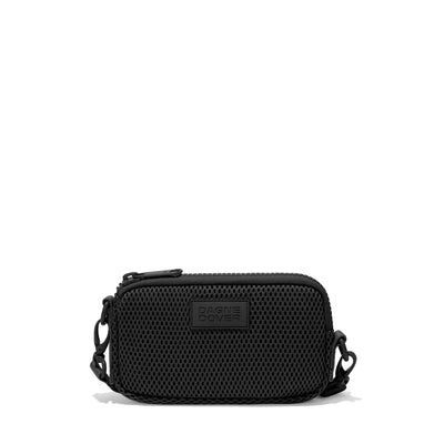 Dagne Dover Mara Phone Sling in black air mesh.