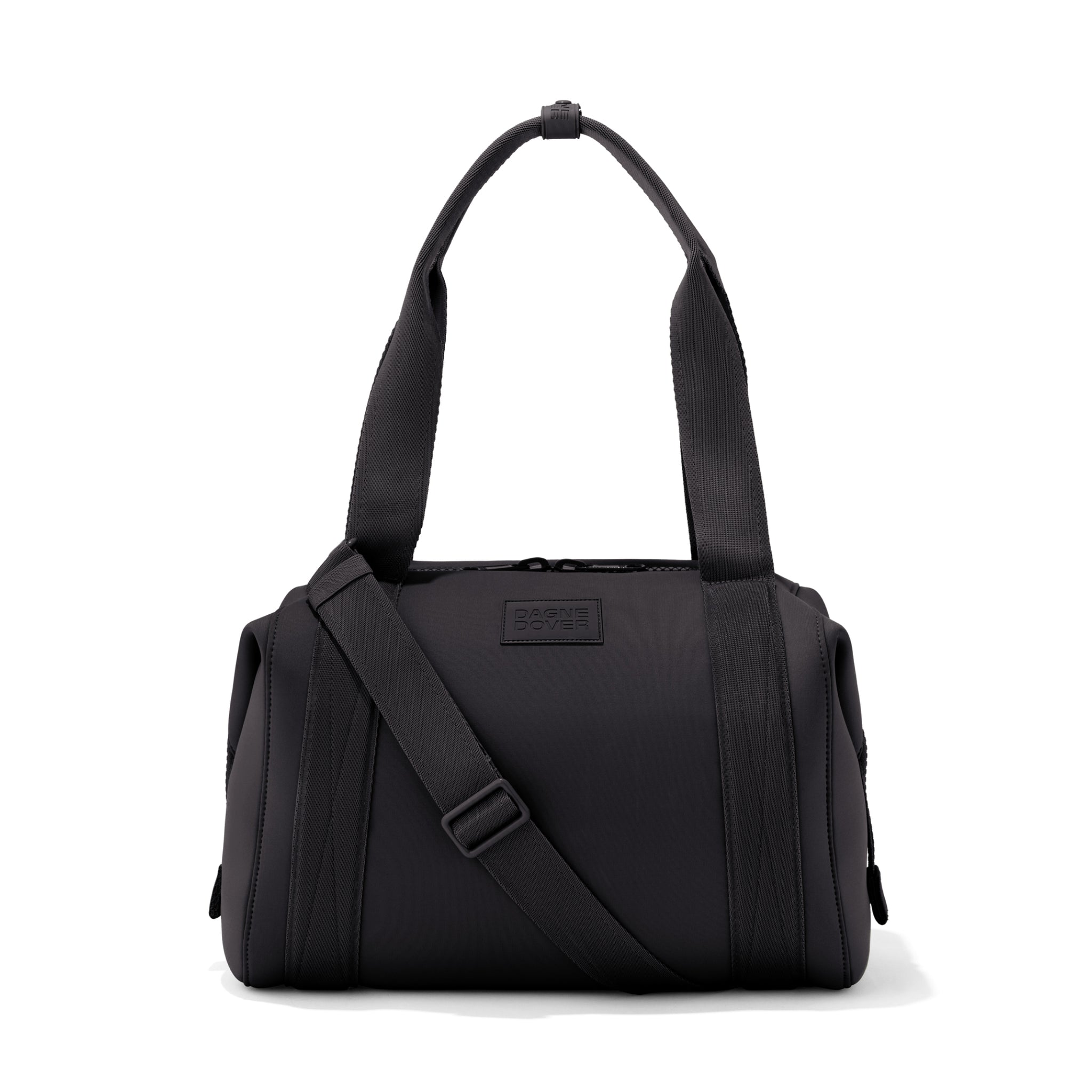 A black duffel bag