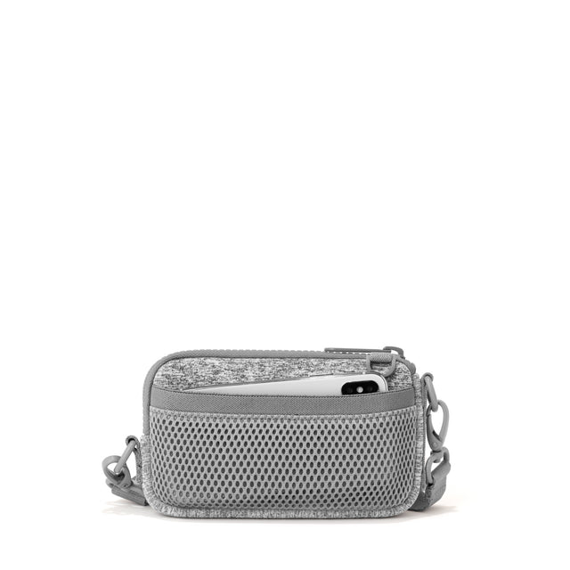 Dagne Dover Mara Phone Sling in grey showing the exterior air mesh slip.