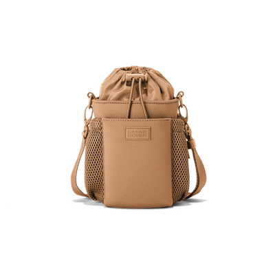 Dagne Dover Sloan Water Bottle Sling in camel brown.