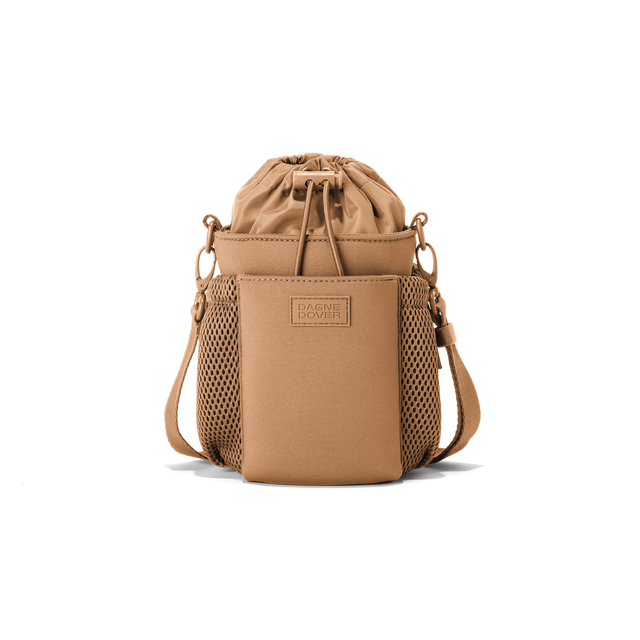 Dagne Dover Sloan Water Bottle Sling in camel brown.