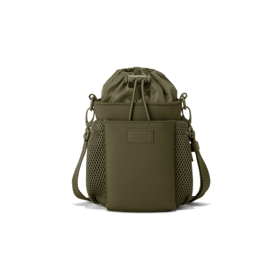 Dagne Dover Sloan Water Bottle Sling in a deep olive green.