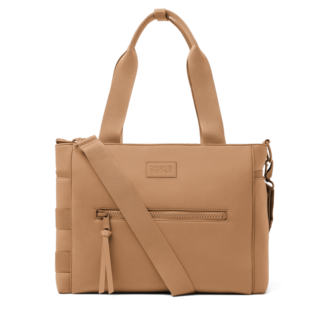 Dagne Dover large Wade Diaper Tote in camel brown.