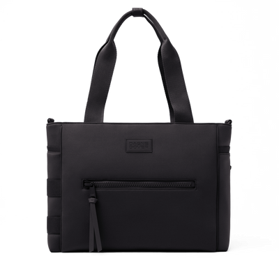 Dagne Dover large Wade Diaper Tote in black with the shoulder strap removed.