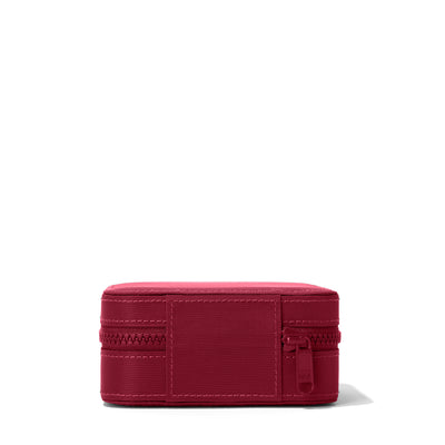 Dagne Dover Large Frankie Jewelry Case in a spice red seen from the back.