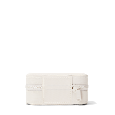 Dagne Dover Large Frankie Jewelry Case in white seen from the back.