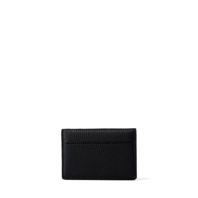 Dagne Dover Accordion Card Case in black revealing the external card slot.