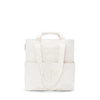 Dagne Dover Pacific Tote in white seen from the back.