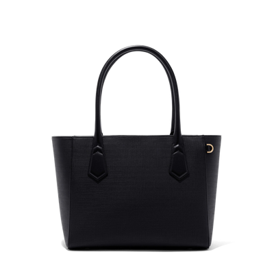 Dagne Dover Classic Signature Leather Tote in black.