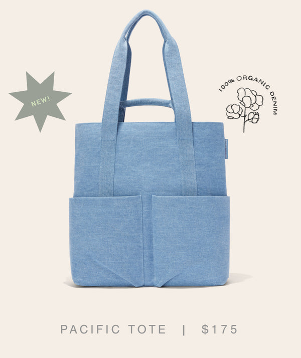 Pacific Tote, Denim - $175 - New! 100% Organic Denim