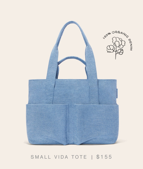 Small Vida Tote, Denim - $155 - 100% Organic Denim