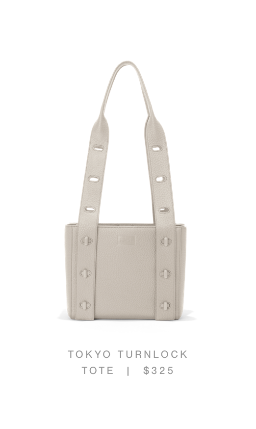 Tokyo Turnlock Tote, Bone - $325