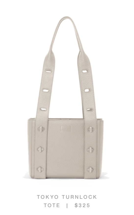 Tokyo Turnlock Tote, Bone - $325