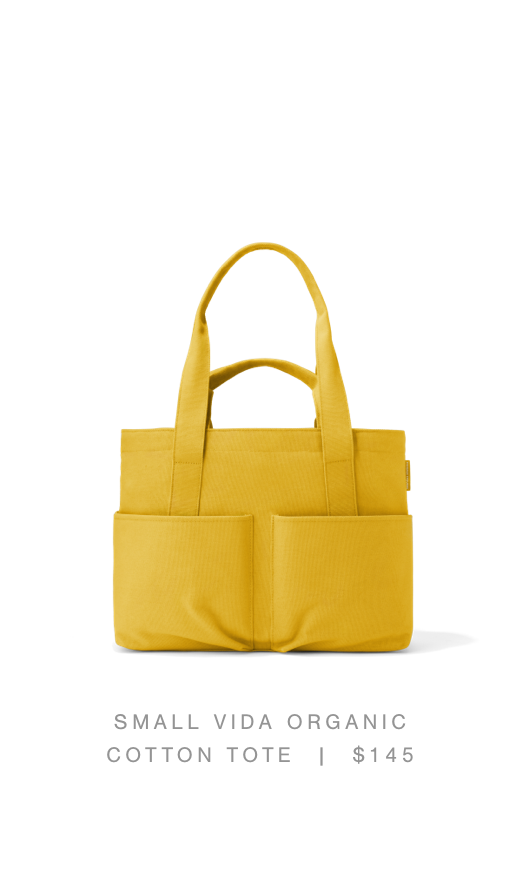 Small Vida Organic Cotton Tote, Ochre - $145